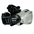 Silver & Black Light Up Headlamp with 8 White LEDs & 4 Modes